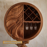 Orivane Sculpted Solid Wood Bar Cabinet - Timberustic Wine Cabinet