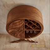 Orivane Sculpted Solid Wood Bar Cabinet - Timberustic Wine Cabinet