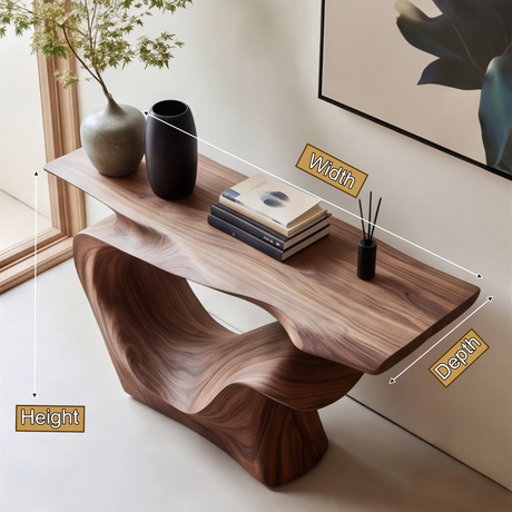 Orivante Sculpted Solid Wood Console Table - Timberustic Console Table