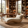 Orivelle Handcrafted Sculpted Solid Wood Chaise Lounge