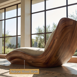 Orivelle Handcrafted Sculpted Solid Wood Chaise Lounge