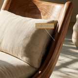 Orivelle Handcrafted Sculpted Solid Wood Chaise Lounge