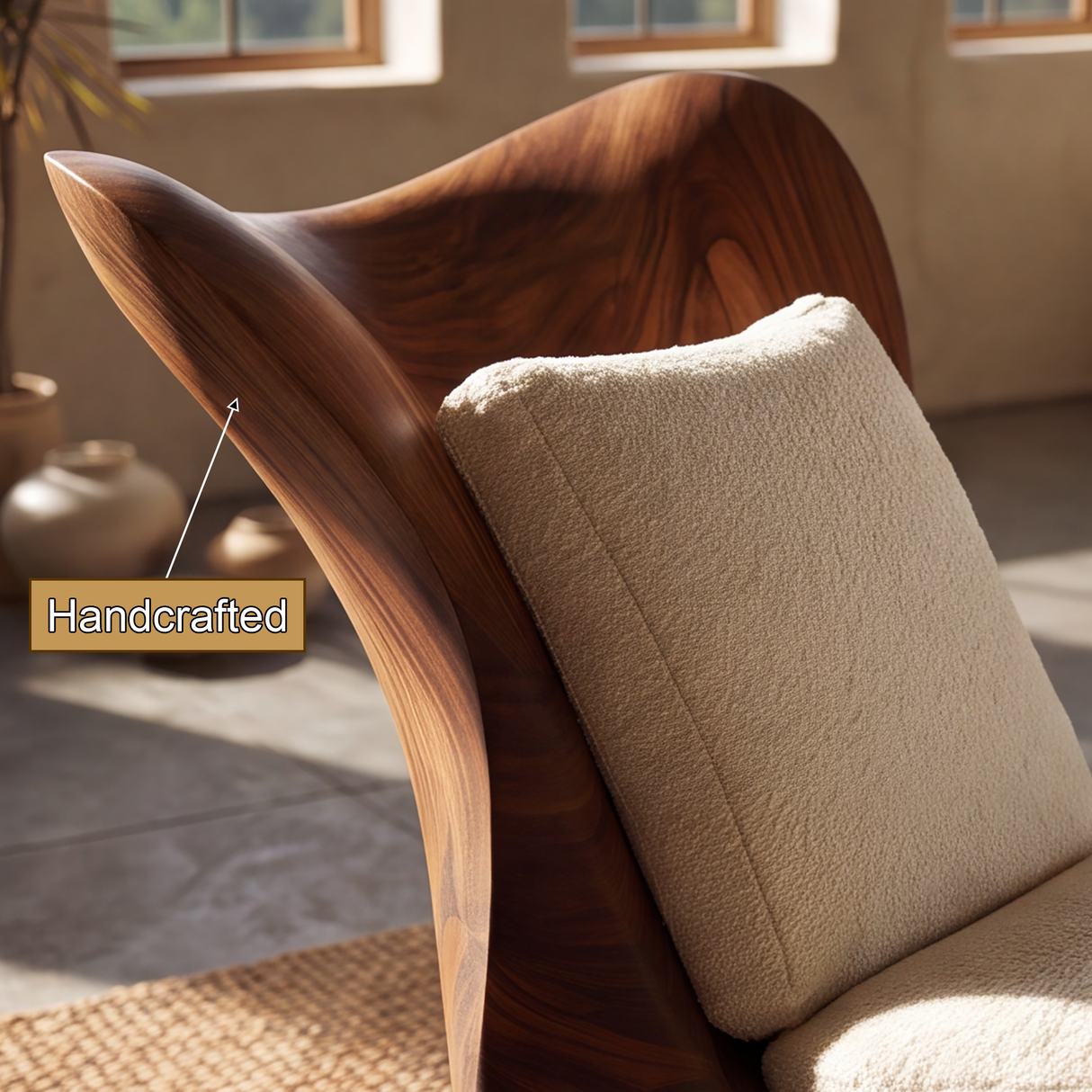 Orivelle Handcrafted Solid Wood Chaise Lounge