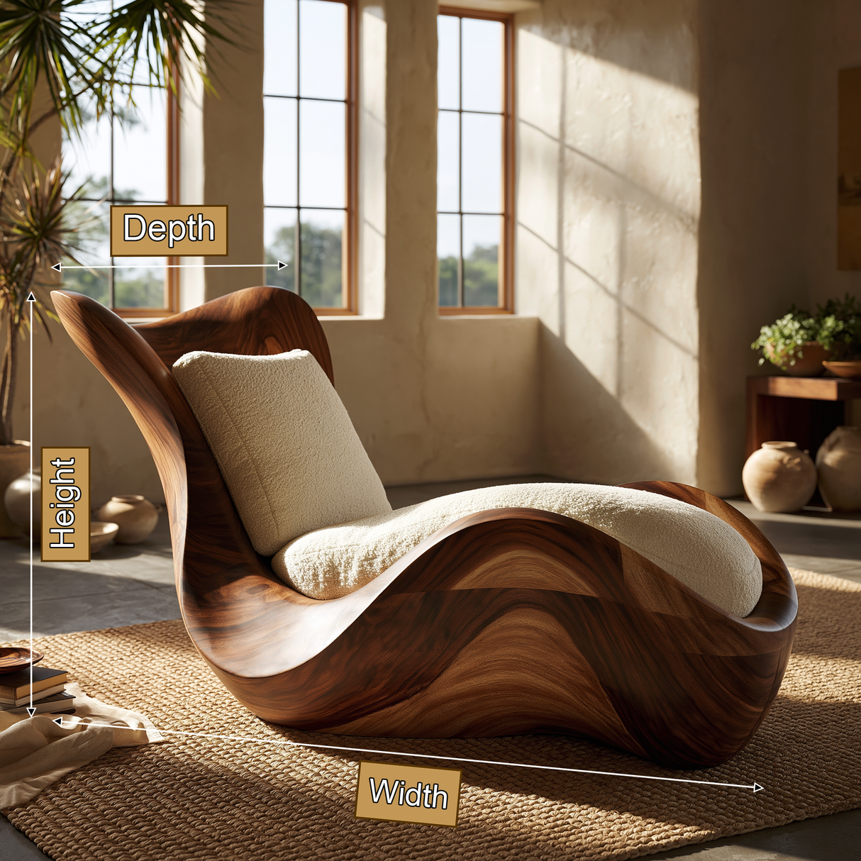 Orivelle Handcrafted Solid Wood Chaise Lounge - Timberustic Chaise Lounge