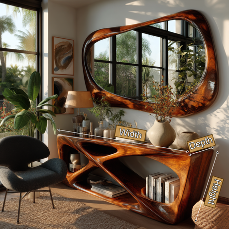 Orivelle Sculpted Solid Wood Console Table - Timberustic Console Table