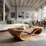 Oriven Curve Solid Wood Coffee Table - Timberustic Coffee Table