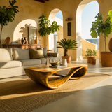 Oriven Curve Solid Wood Coffee Table - Timberustic Coffee Table