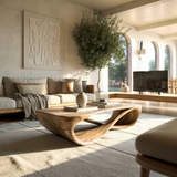 Oriven Curve Solid Wood Coffee Table - Timberustic Coffee Table