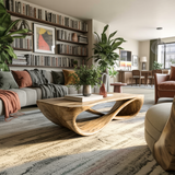 Oriven Curve Solid Wood Coffee Table - Timberustic Coffee Table