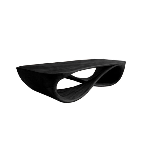 Oriven Curve Solid Wood Coffee Table Black - Timberustic Coffee Table