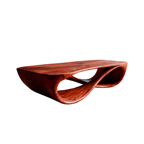 Oriven Curve Solid Wood Coffee Table Mahogany - Timberustic Coffee Table