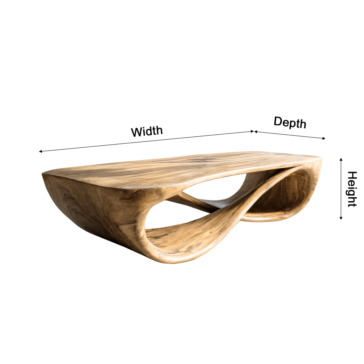Oriven Curve Solid Wood Coffee Table - Timberustic Coffee Table
