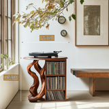 Orivon Handcrafted Solid Wood Record Player Stand SPA241503 - Timberustic Record Player Stand With Storage