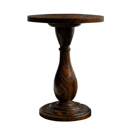 Orlathen Handcrafted Solid Wood Pedestal Stand Dark Walnut - Timberustic Pedestal Stand