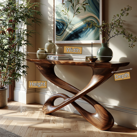 Orlathen Sculpted Solid Wood Console Table - Timberustic Console Table