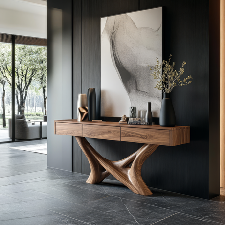 Orlathen Solid Wood Sculpted Console Table - Timberustic Console Table