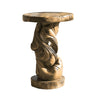 Orlavyn Solid Wood Sculpted Pedestal Stand Natural Oak - Timberustic Pedestal Stand