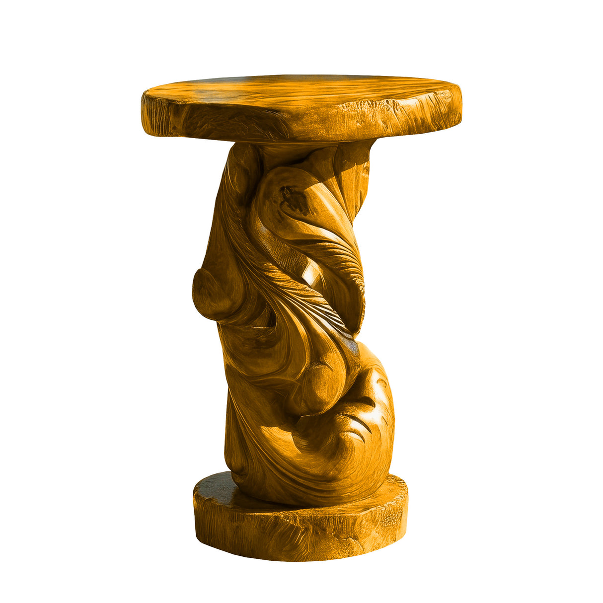 Orlavyn Solid Wood Sculpted Pedestal Stand Teak - Timberustic Pedestal Stand