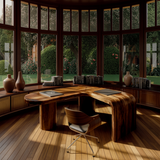 Orlen Curved Solid Wood L-Shaped Desk