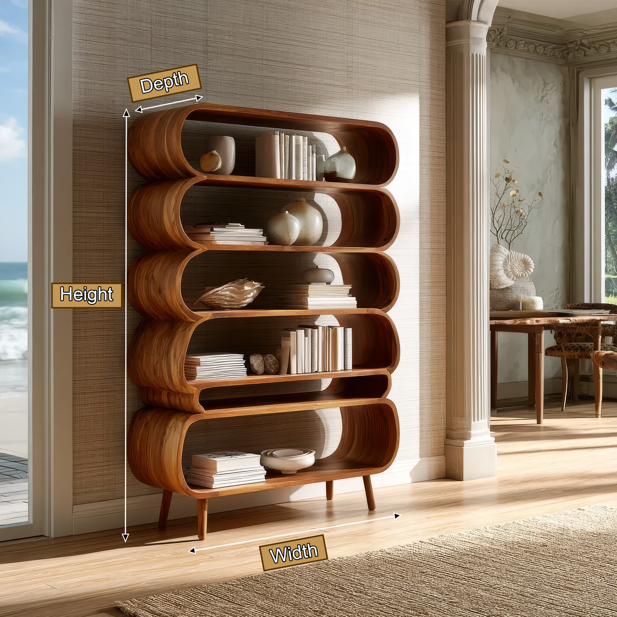 Lioren Handcrafted Solid Wood Bookshelf - Timberustic Bookshelf