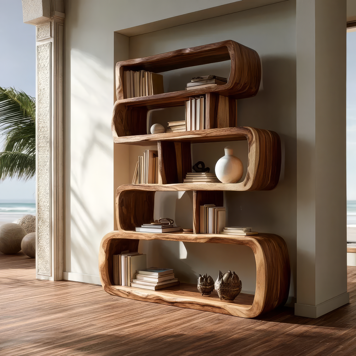 Orlessa Handcrafted Solid Wood Bookshelf