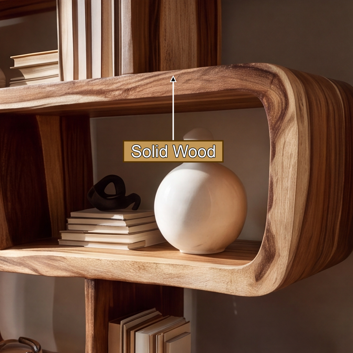 Orlessa Handcrafted Solid Wood Bookshelf