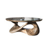 Orlessa Sculpted Solid Wood Coffee Table with Glass Top Natural Oak - Timberustic Coffee Table