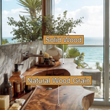 Orlith Live Edge Solid Wood Floating Bathroom Vanity with Integrated Sink SPA665452 - Timberustic Floating Bathroom Vanity with Integrated Sink