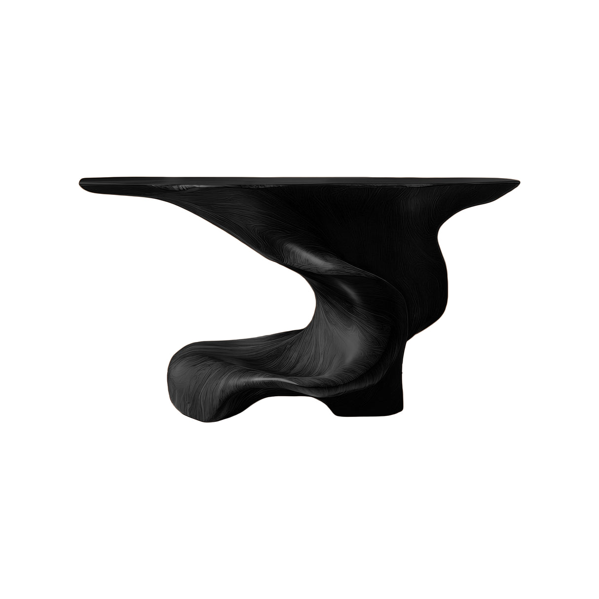 Orlithen Sculpted Solid Wood Console Table Black - Timberustic Console Table