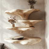 Orlithen Solid Wood Sculpted Mushroom Floating Shelf SPA395837 - Timberustic Floating Shelf