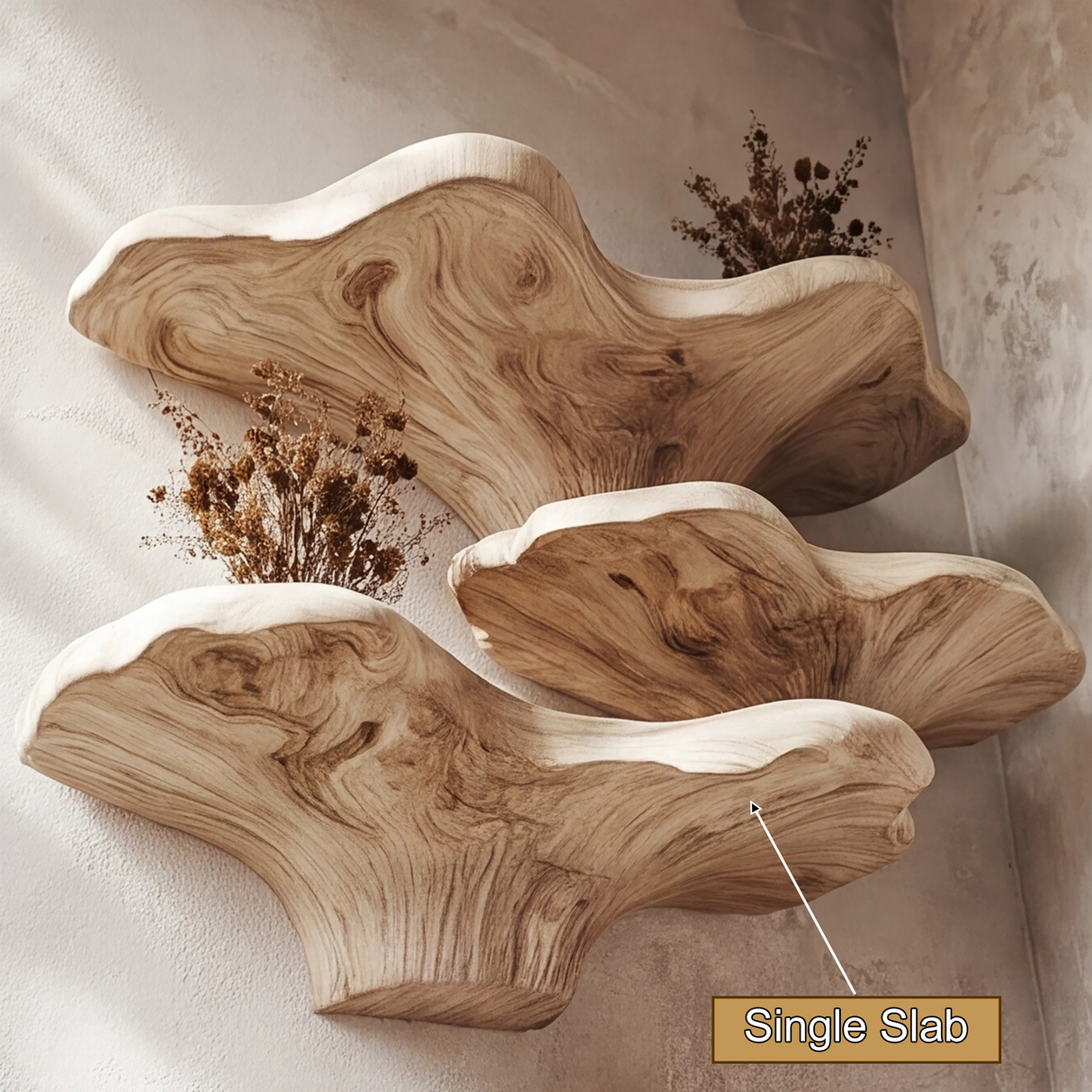 Orlithen Solid Wood Sculpted Mushroom Floating Shelf SPA395837 - Timberustic Floating Shelf