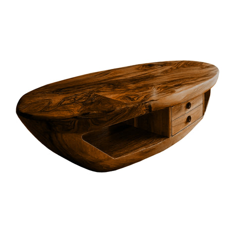 Orlune Live Edge Solid Wood Coffee Table Brown - Timberustic Coffee Table