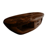 Orlune Live Edge Solid Wood Coffee Table Dark Walnut - Timberustic Coffee Table