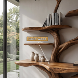 Orlune Sculpted Solid Wood Console Table with Shelves - Timberustic Console Table with Shelves