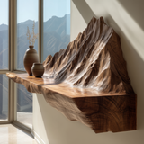 Orlune Sculpted Solid Wood Mountain Floating Shelf SPA564532 - Timberustic Floating Shelf