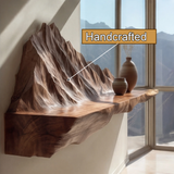 Orlune Sculpted Solid Wood Mountain Floating Shelf SPA564532 - Timberustic Floating Shelf