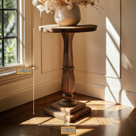 Orlune Solid Wood Pedestal Stand - Timberustic Pedestal Stand