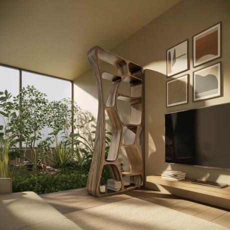 Orren Flowform Solid Wood Bookshelf