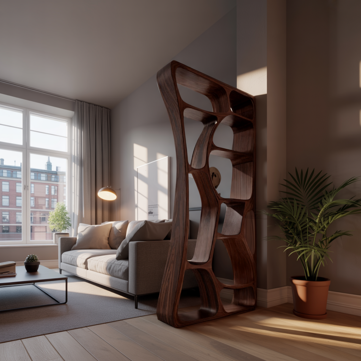 Orren Flowform Solid Wood Bookshelf