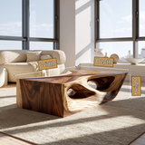 Orren Sculpted Solid Wood Coffee Table - Timberustic Coffee Table