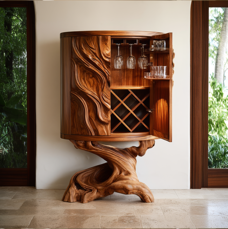 Orrenvale Handcrafted Solid Wood Bar Cabinet - Timberustic Bar Cabinet