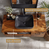 Orsen Live Edge Solid Wood Floating Bathroom Vanity With Drawers - Timberustic Floating Bathroom Vanity With Drawers