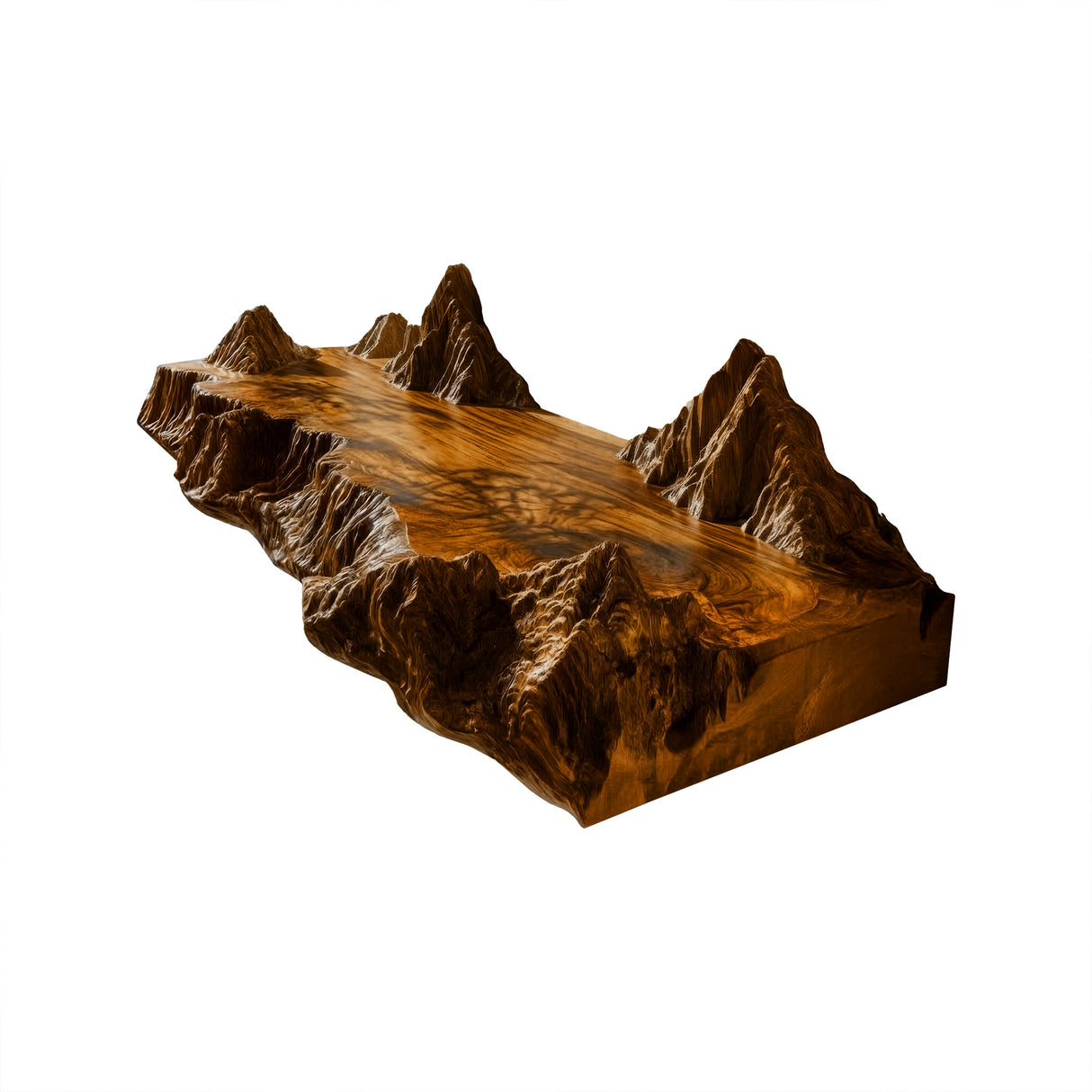 Orvane Handcrafted Sculpted Solid Wood Floating Bathroom Vanity Brown - Timberustic Floating Bathroom Vanity