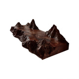 Orvane Handcrafted Sculpted Solid Wood Floating Bathroom Vanity Dark Walnut - Timberustic Floating Bathroom Vanity