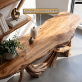 Orvane Sculpted Solid Wood Console Table with Shelves - Timberustic Console Table with Shelves