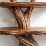 Orvane Sculpted Solid Wood Console Table with Shelves - Timberustic Console Table with Shelves