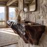 Orvane Sculpted Solid Wood Mountain Floating Shelf SPA842851 Dark Walnut - Timberustic Floating Shelf