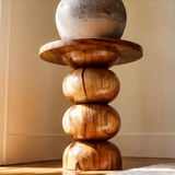 Orvane Sculpted Solid Wood Pedestal Stand - Timberustic Pedestal Stand