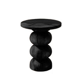 Orvane Sculpted Solid Wood Pedestal Stand Black - Timberustic Pedestal Stand