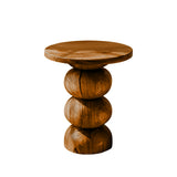 Orvane Sculpted Solid Wood Pedestal Stand Brown - Timberustic Pedestal Stand